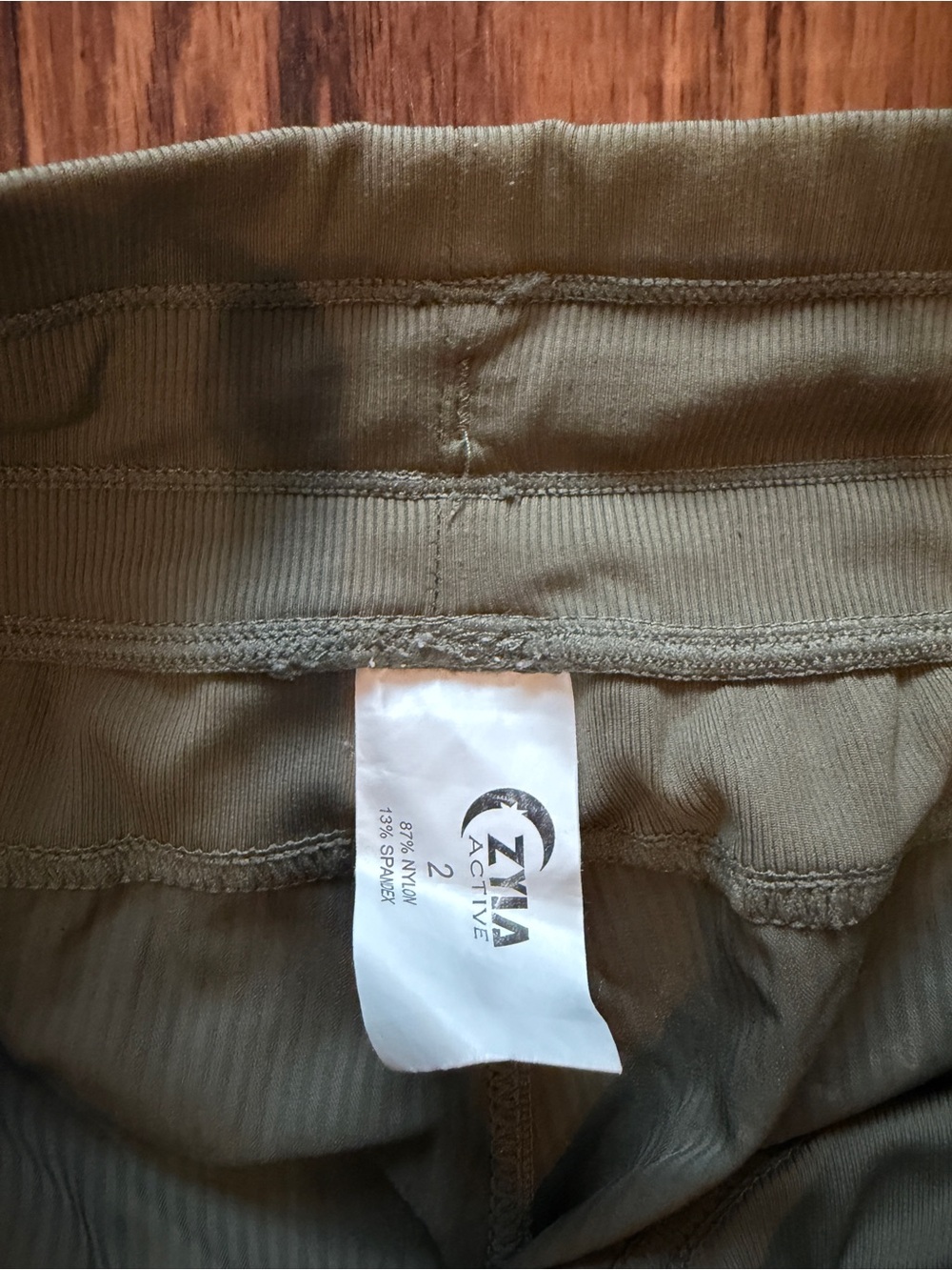 ZYIA Olive Ribbed Drawstring Joggers - Picture 3 of 3